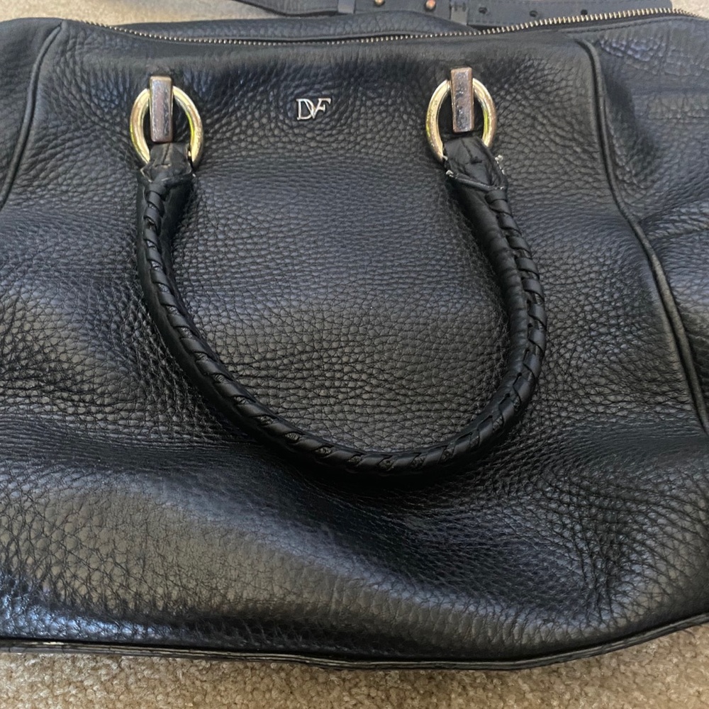 DVF Black Leather Work Purse & Cross-body bag!